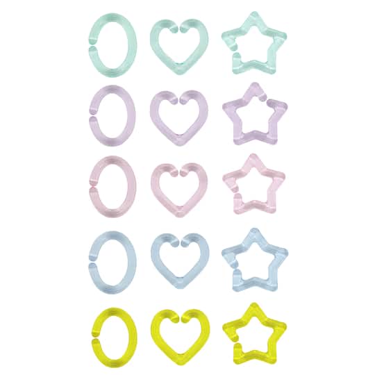 12 Packs: 200 ct. (2,400 total) Pastel Heart, Star &#x26; Circle Chain Links by Creatology&#x2122;
